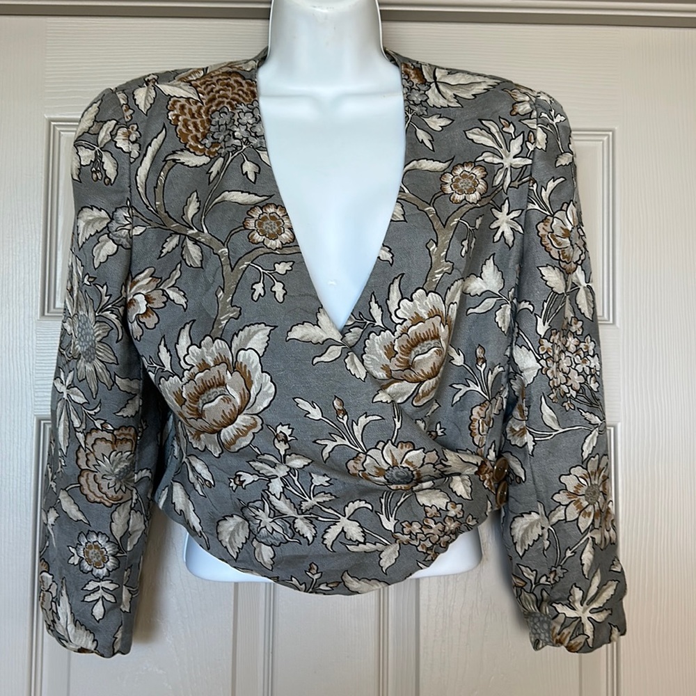 Vintage Giorgio Armani Short Wrap Jacket, Blazer, Linen &
Cotton